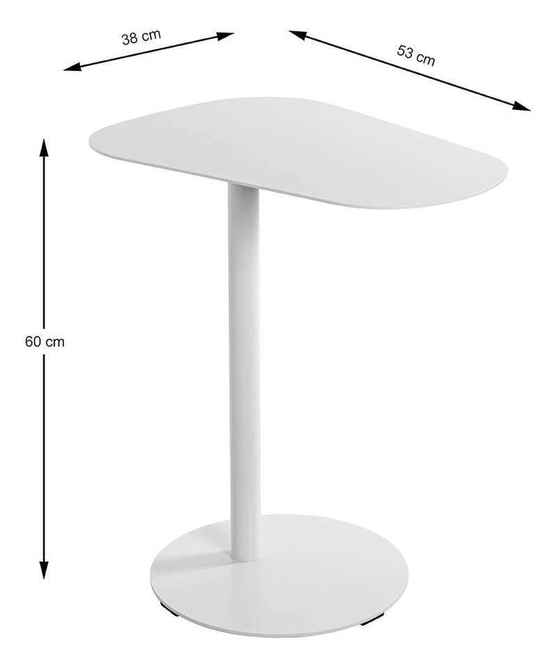 Beistelltisch oval mit C-Form-Fuß, Metall weiß pulverbeschichtet – Ansicht 12