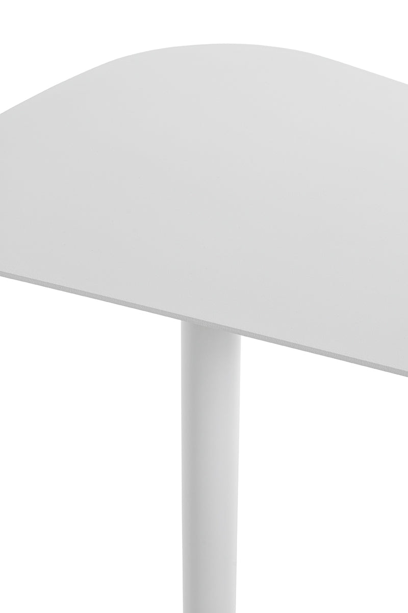 Beistelltisch oval mit C-Form-Fuß, Metall weiß pulverbeschichtet – Ansicht 6