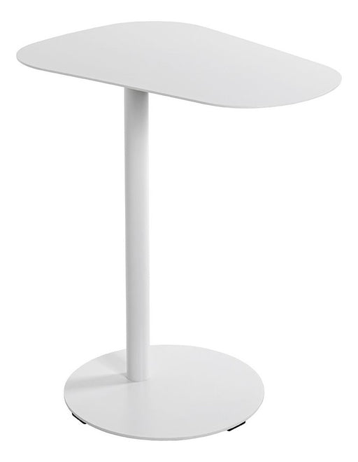 Beistelltisch oval mit C-Form-Fuß, Metall weiß pulverbeschichtet – Ansicht 1
