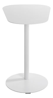 Beistelltisch oval mit C-Form-Fuß, Metall weiß pulverbeschichtet – Ansicht 7
