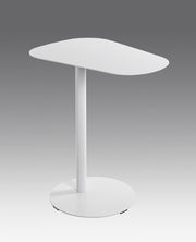 Beistelltisch oval mit C-Form-Fuß, Metall weiß pulverbeschichtet – Ansicht 10