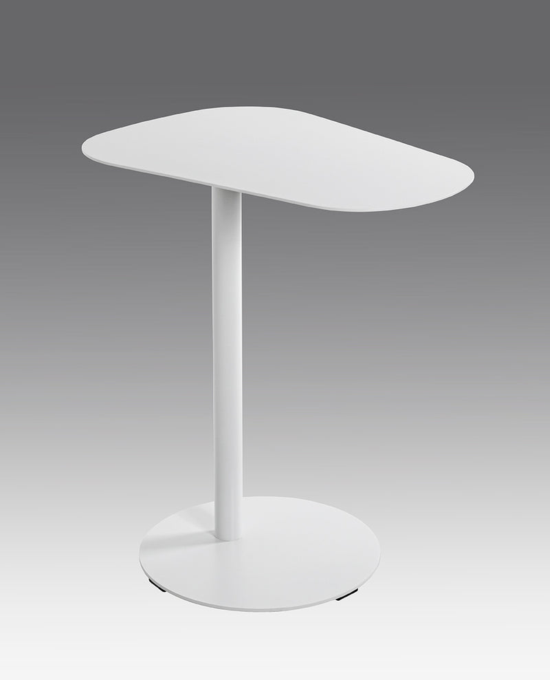 Beistelltisch oval mit C-Form-Fuß, Metall weiß pulverbeschichtet – Ansicht 10