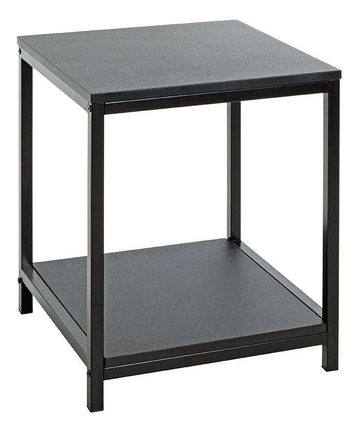 Haku Beistelltisch schwarz, Gestell Stahlrohr, Ablagen MDF