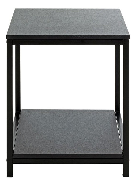 Haku Beistelltisch schwarz, Gestell Stahlrohr, Ablagen MDF