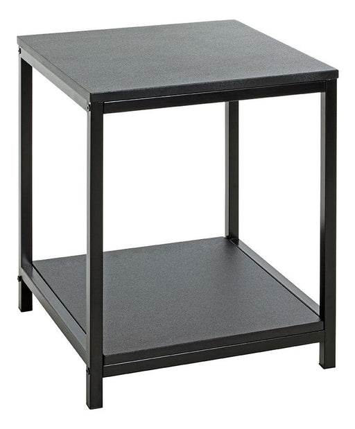 Beistelltisch schwarz, Gestell Stahlrohr, Ablagen MDF – Ansicht 1