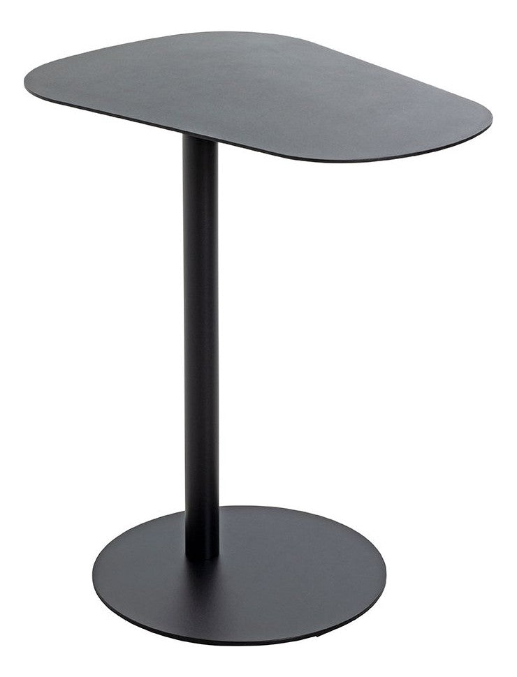 Haku Beistelltisch oval aus Stahlrohr, schwarz pulverbeschichtet