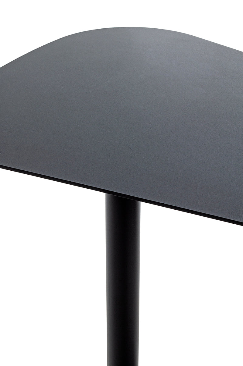Haku Beistelltisch oval aus Stahlrohr, schwarz pulverbeschichtet