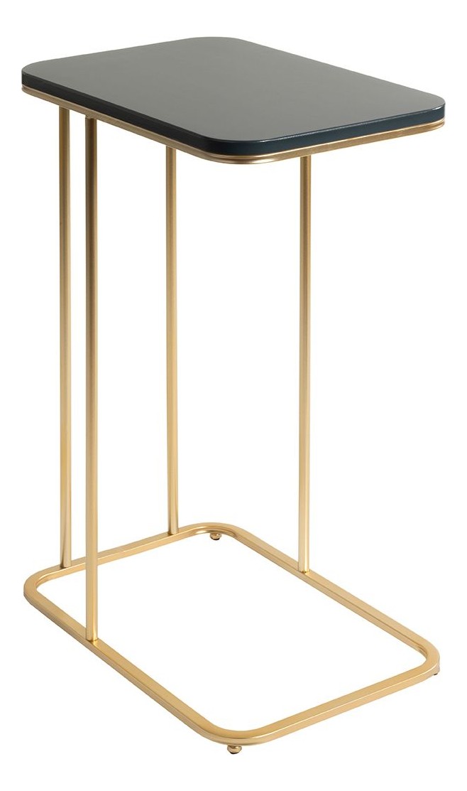Haku Beistelltisch mit C-Form-Gestell aus Stahlrohr, gold-anthrazit