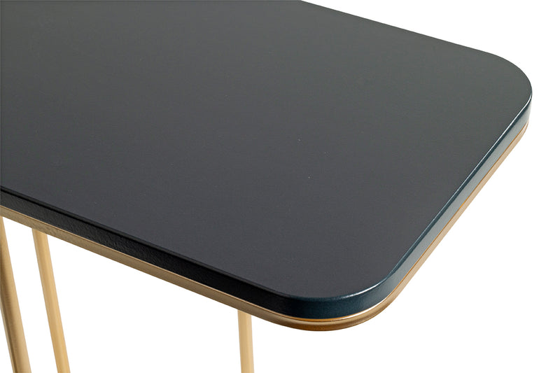 Haku Beistelltisch mit C-Form-Gestell aus Stahlrohr, gold-anthrazit