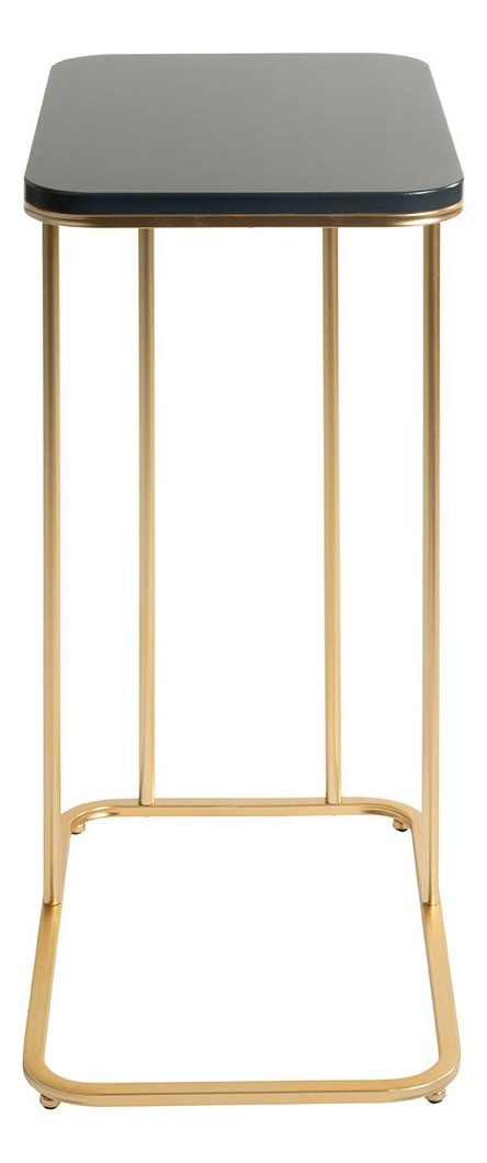 Haku Beistelltisch mit C-Form-Gestell aus Stahlrohr, gold-anthrazit