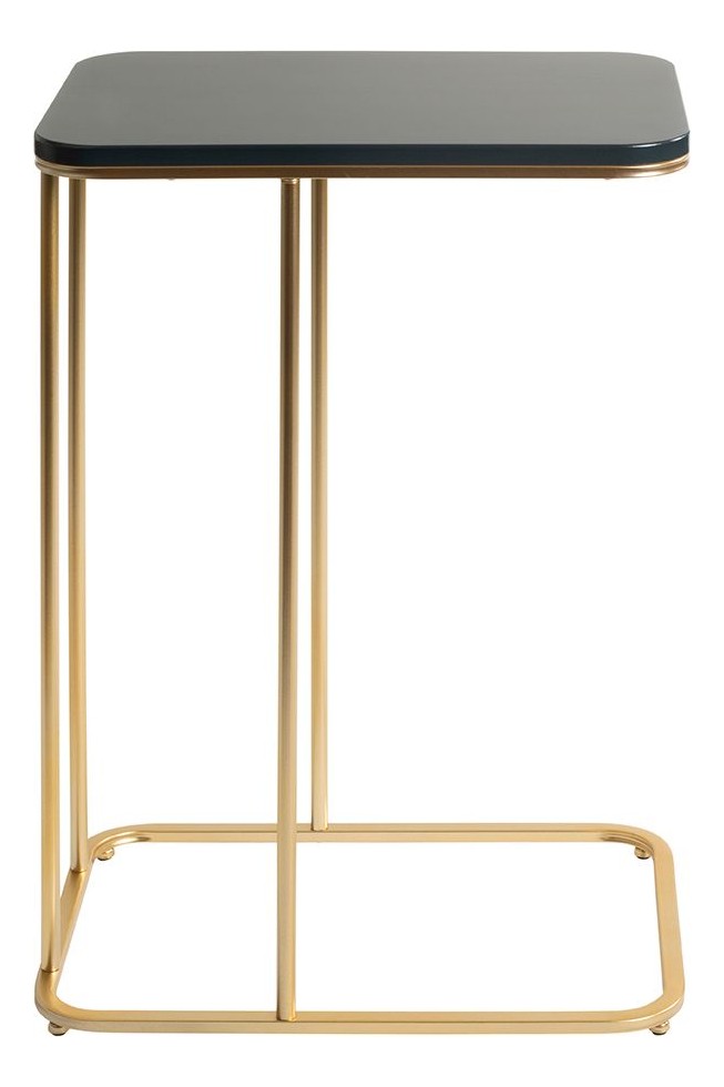Haku Beistelltisch mit C-Form-Gestell aus Stahlrohr, gold-anthrazit