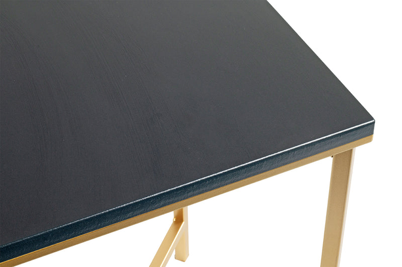Beistelltisch mit X-Gestell, Stahlrohr gold und Ablage anthrazit – Ansicht 4