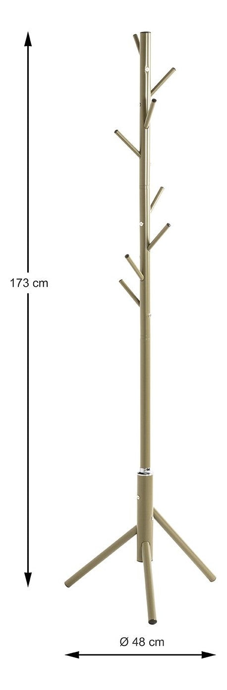 Haku Garderobenständer aus Stahlrohr, grün lackiert, 8 Haken