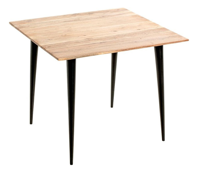 Haku Beistelltisch aus Akazie Massivholz mit schwarzem Stahlrohrgestell