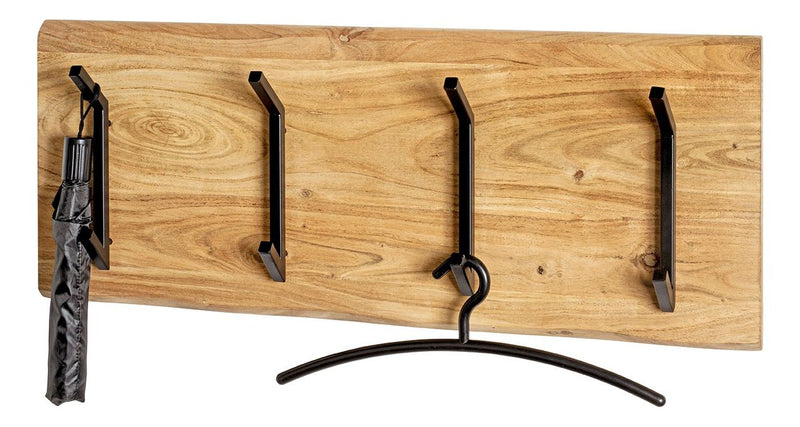 Haku Wandgarderobe Akazie mit 6 Metallhaken, Urban Collective