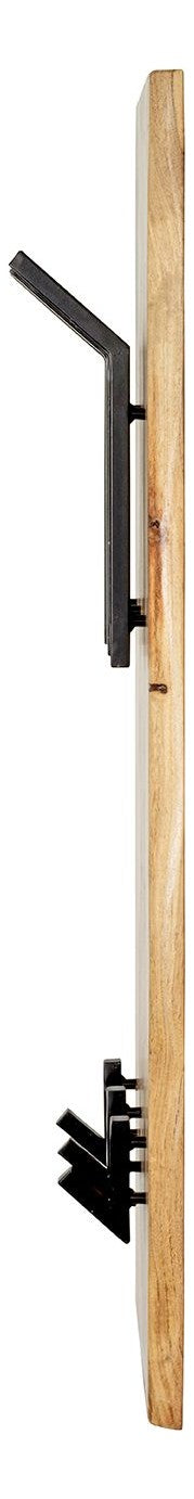 Wandgarderobe Akazie mit 8 Metallhaken, schwarz-braun – Ansicht 8