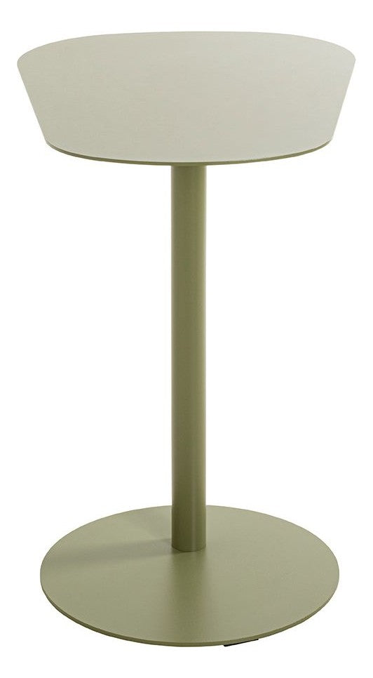 Haku Beistelltisch oval massiv aus Stahl in Schilfgrün, modernes Design