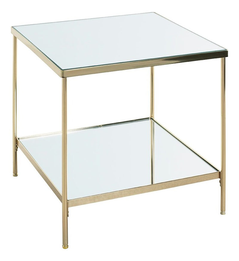 Beistelltisch vermessingt, Spiegelglas-Ablagen, Art Deco – Ansicht 1