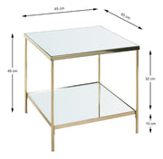 Beistelltisch vermessingt, Spiegelglas-Ablagen, Art Deco – Ansicht 5