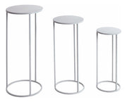 Blumensäule 3er-Set, rund aus Stahlrohr in Grau, Höhe 50–70 cm – Ansicht 6