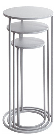 Blumensäule 3er-Set, rund aus Stahlrohr in Grau, Höhe 50–70 cm – Ansicht 7