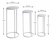 Blumensäule 3er-Set, rund aus Stahlrohr in Grau, Höhe 50–70 cm – Ansicht 8