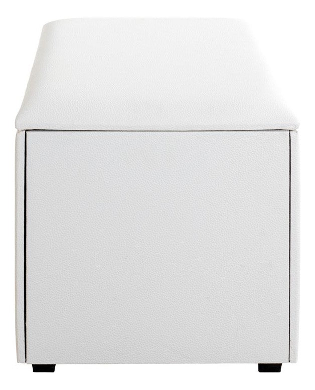 Haku Sitztruhe mit gepolstertem Sitzdeckel, weißes Kunstleder