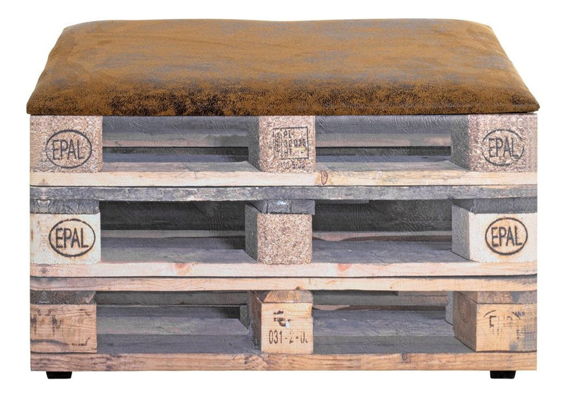 Haku Sitztruhe Palette mit Kunstleder-Bezug, Stauraum, Industrial