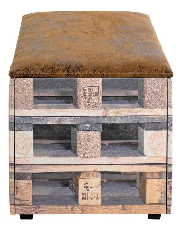 Haku Sitztruhe Palette mit Kunstleder-Bezug, Stauraum, Industrial