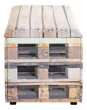 Sitztruhe Palette mit Kunstleder-Motivdruck, Industrial Stil – Ansicht 3