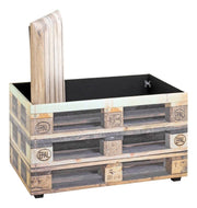 Sitztruhe Palette mit Kunstleder-Motivdruck, Industrial Stil – Ansicht 4