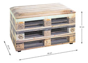 Sitztruhe Palette mit Kunstleder-Motivdruck, Industrial Stil – Ansicht 5