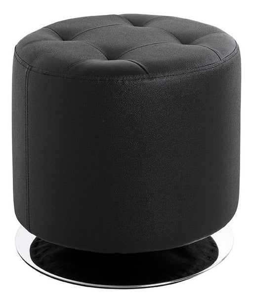 Hocker rund mit Kunstlederbezug, drehbar, schwarz-chrom – Ansicht 1
