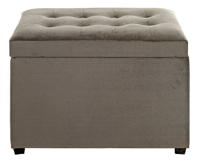 Haku Sitztruhe Anthrazit mit Samtbezug im Art-Deco-Stil