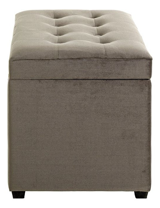 Haku Sitztruhe Anthrazit mit Samtbezug im Art-Deco-Stil