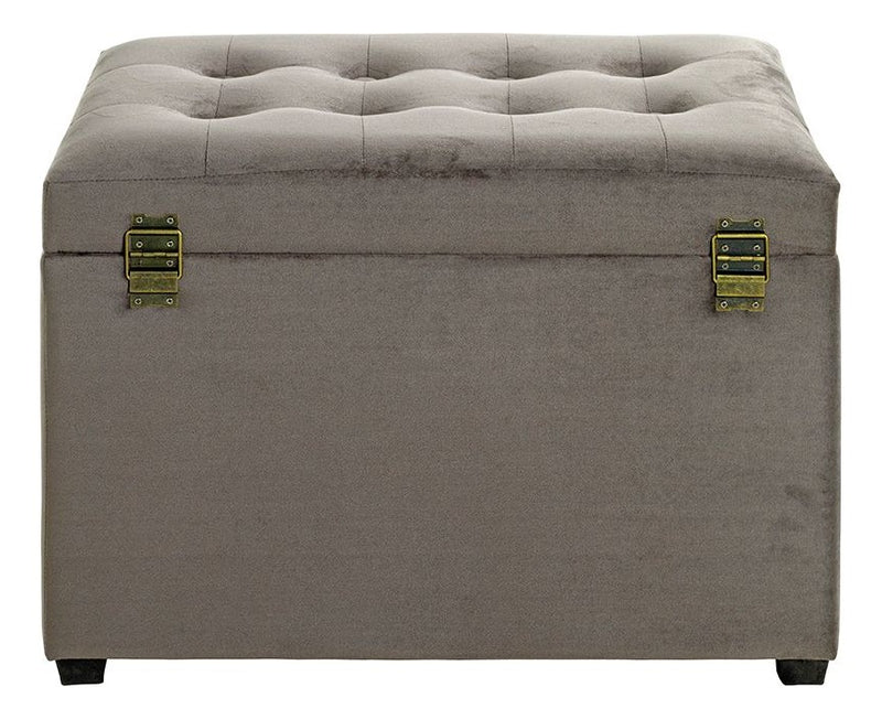 Haku Sitztruhe Anthrazit mit Samtbezug im Art-Deco-Stil