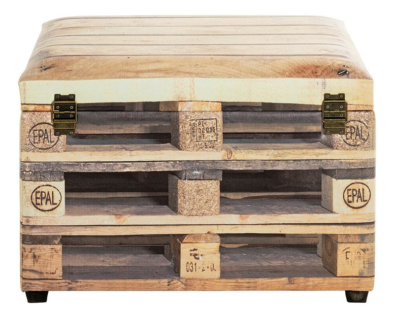 Haku Sitztruhe Palette mit Kunstleder-Bezug, braun-schwarz, klappbar