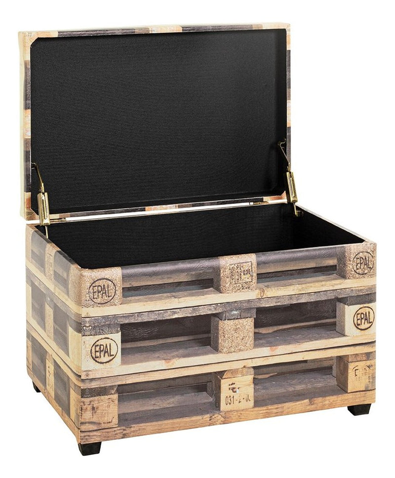 Haku Sitztruhe Palette mit Kunstleder-Bezug, braun-schwarz, klappbar