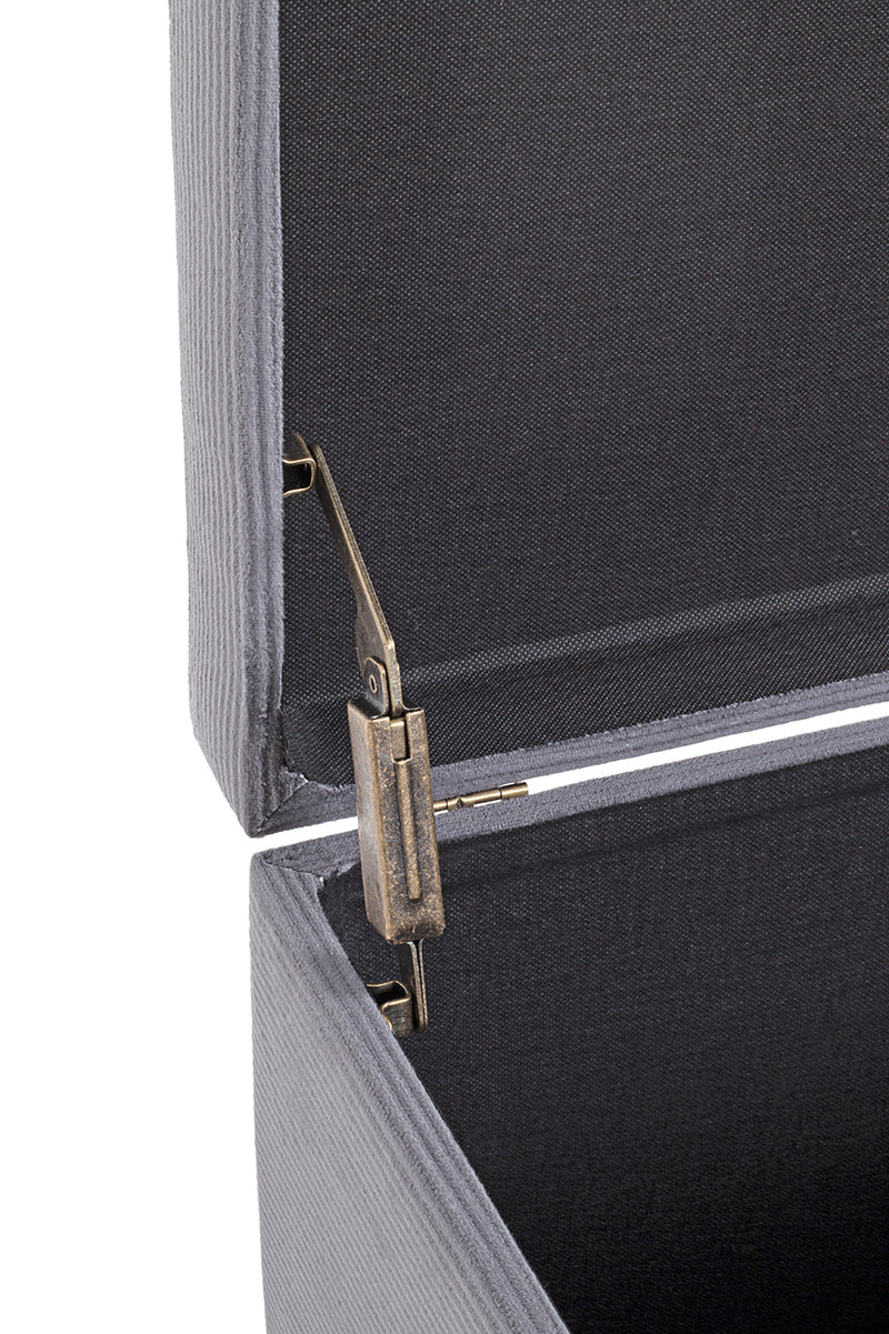 Haku Sitztruhe aus Cord in Grau mit Klappdeckel und Stauraum
