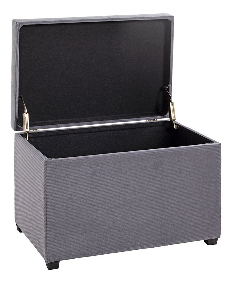 Haku Sitztruhe aus Cord in Grau mit Klappdeckel und Stauraum