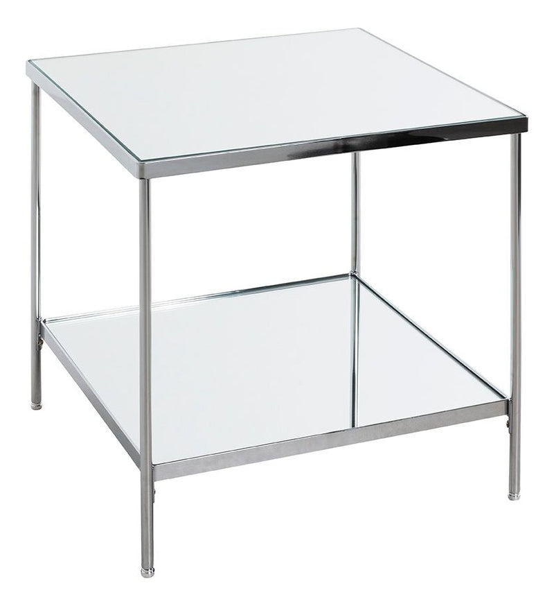 Haku Beistelltisch Art Deco mit Spiegelglas-Ablagen, Chrom