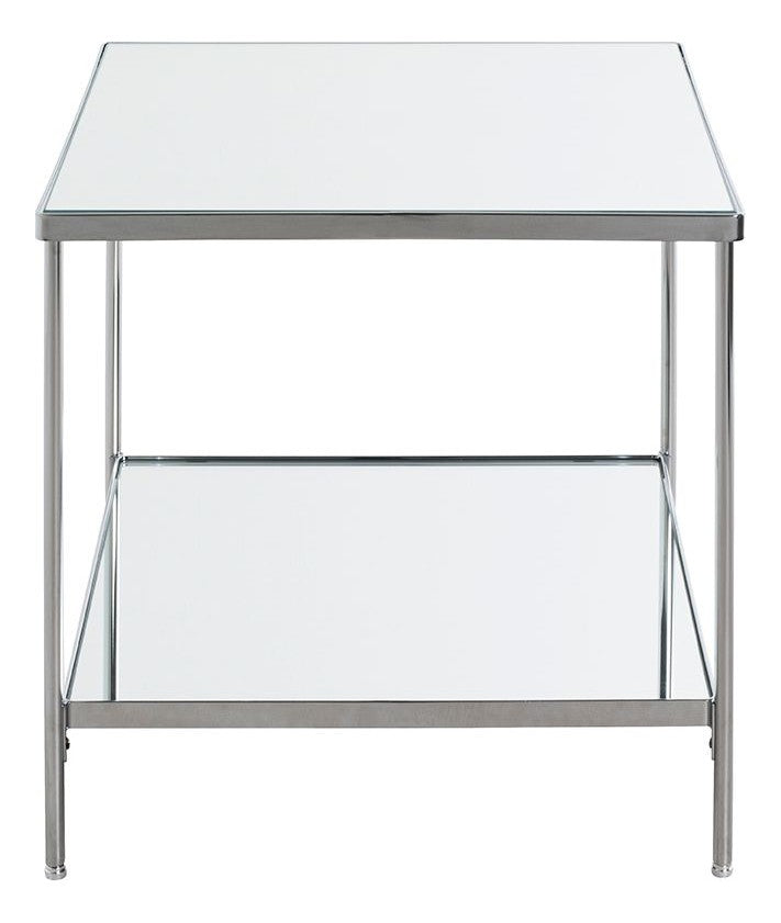 Haku Beistelltisch Art Deco mit Spiegelglas-Ablagen, Chrom