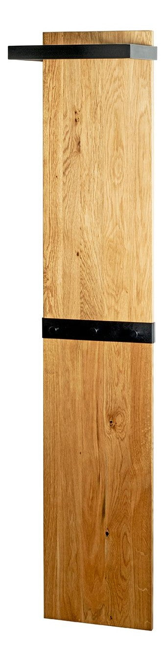 Wandgarderobe Eiche Massivholz mit Metallrahmen, 7 Haken – Ansicht 1