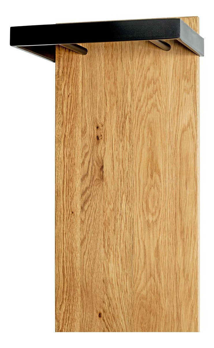 Wandgarderobe Eiche Massivholz mit Metallrahmen, 7 Haken – Ansicht 5