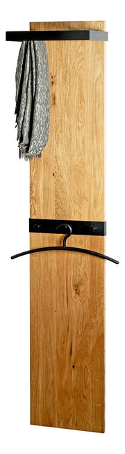 Wandgarderobe Eiche Massivholz mit Metallrahmen, 7 Haken – Ansicht 6