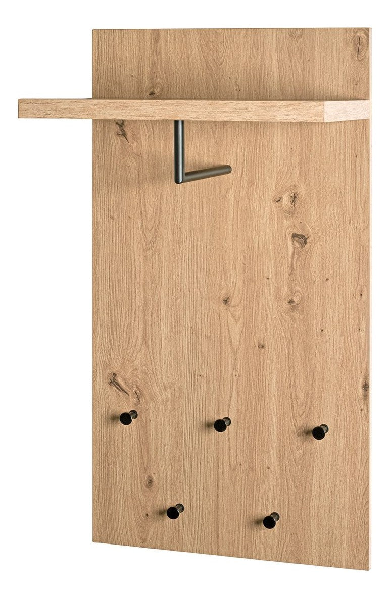 Haku Wandgarderobe mit Hutablage und 5 Haken, Dekor Eiche hell