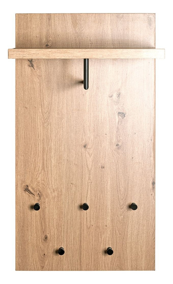 Haku Wandgarderobe mit Hutablage und 5 Haken, Dekor Eiche hell