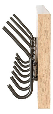 Wandgarderobe mit 7 Haken in Eiche hell mit schwarzen Akzenten – Ansicht 6