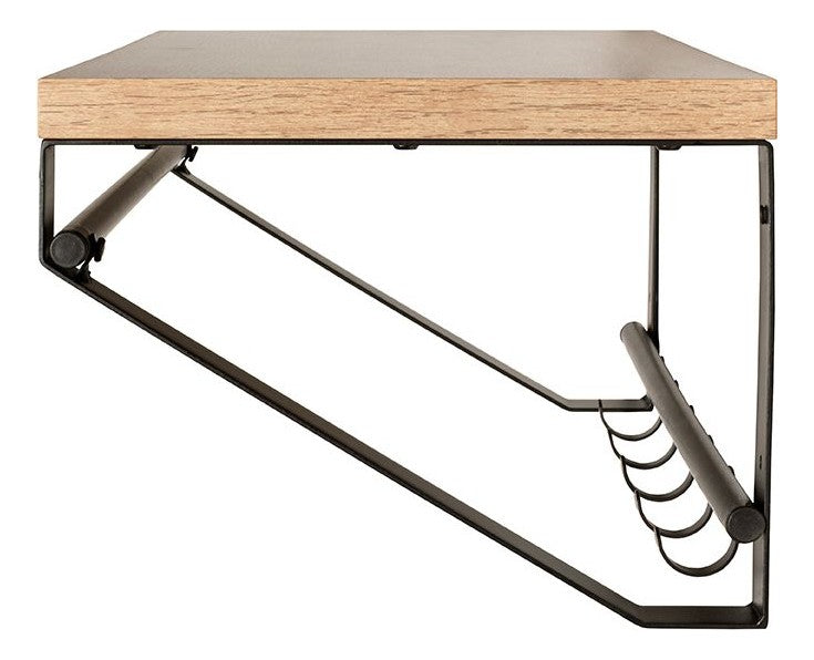Haku Wandgarderobe mit 5 Haken und Ablage, Eiche hell mit Schwarz