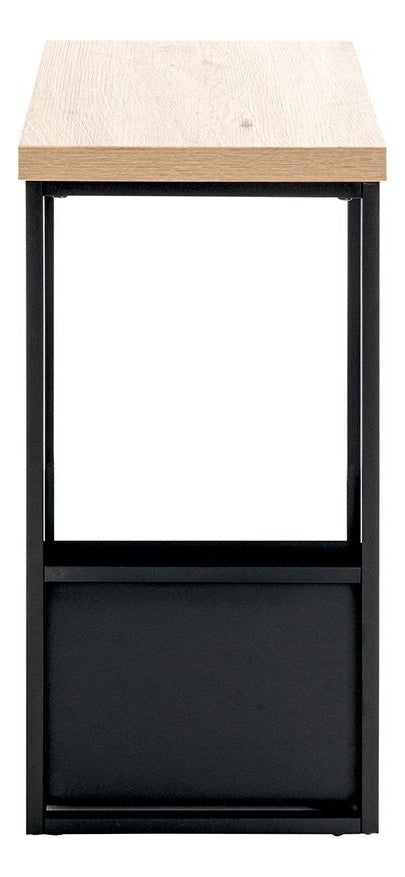Haku Beistelltisch Eiche-Dekor mit Zeitungsablage, Stahlrohr schwarz